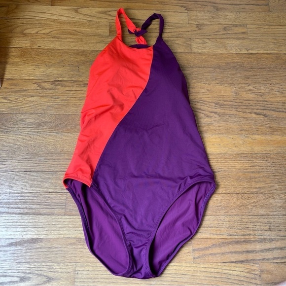 NEW Athleta Asym Colorblock One Piece Swimsuit 530875 Size Large - Picture 3 of 7